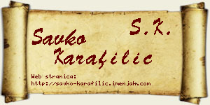 Savko Karafilić vizit kartica